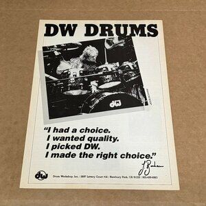 Jason Bonham of UFO - DW DRUMS - 1989 Print Advertisement